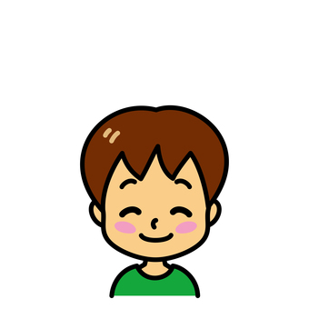 男の子　笑顔 男の子,子供,笑顔,嬉しい,ごきげん,ニコニコ,顔,楽しい,上機嫌,表情のイラスト素材