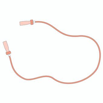 なわとび（線ありオレンジ） なわとび,線あり,オレンジ,なわ,体育,学校,運動,スポーツ,ダイエット,イラストのイラスト素材