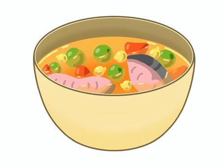 魚とひよこ豆のスープ