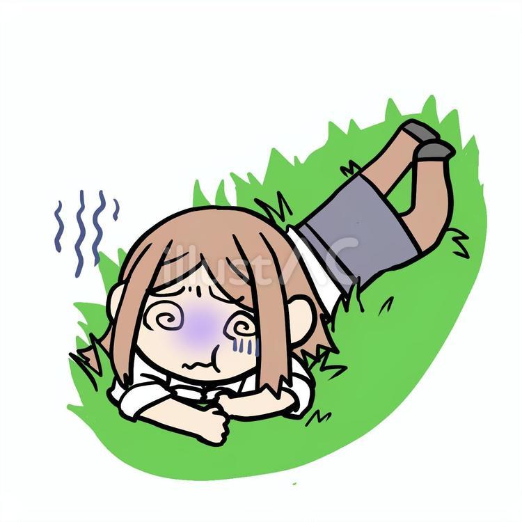 匍匐前進する体調不良な女性 女性,匍匐前進,体調のイラスト素材