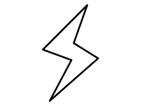 シンプルな雷のアイコン 雷,アイコン,天気,シンプル,黒,線のイラスト素材