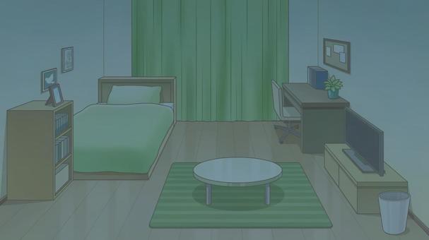 部屋＿夜 部屋,室内,背景,家具,一人暮らし,洋室,夜のイラスト素材