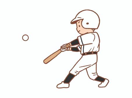 野球男子＊バッター１＊白 人物,全身,野球,男子,選手,高校,球児,甲子園,坊主,顔のイラスト素材