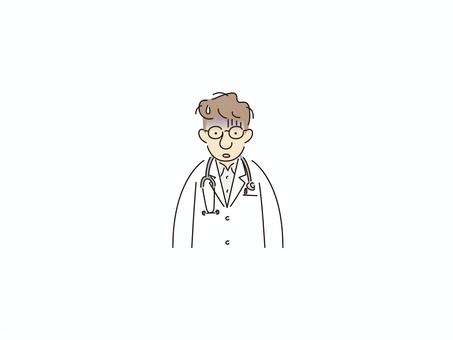 ドン引きする男性医師 戸惑い,困惑,引く,拒絶,ショック,カラー,医師,男性,主治医,病院のイラスト素材