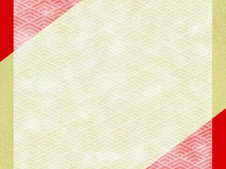 透かし和紙風の背景素材　菱青海波 背景,和柄,和風,壁紙,和紙,模様,パターン,菱青海波,透かし,飾りのイラスト素材