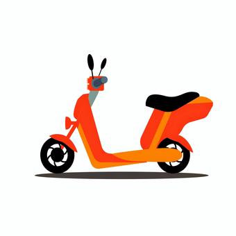 スクーター 006 スクーター,バイク,オレンジ,二輪車,乗り物,ホイール,ミラー,ライト,シート,シャドウのイラスト素材