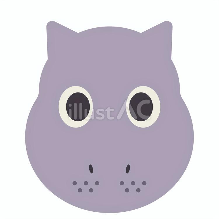【そのまま使える】カバ カバ,動物,正面のイラスト素材