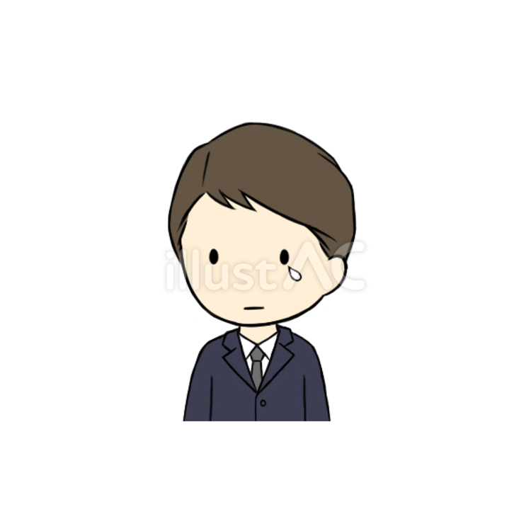 静かに泣く会社員男性 会社員,男性,二十代のイラスト素材