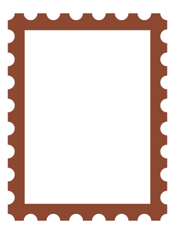 シンプルな縦型の切手フレーム　茶色 切手,フレーム,縦,茶色,スクラップブック,シンプル,イラスト,ベクターのイラスト素材