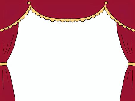 ステージの幕（色つき） ステージ,幕,フレーム,コンサート,手描き風のイラスト素材