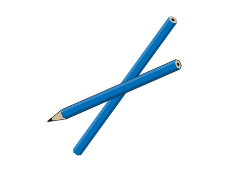 鉛筆_blue 鉛筆,文房具,文具,道具,青,筆記用具,学用品,事務用品,日用品,生活雑貨のイラスト素材