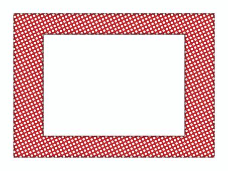 水玉のフレ−ム　赤