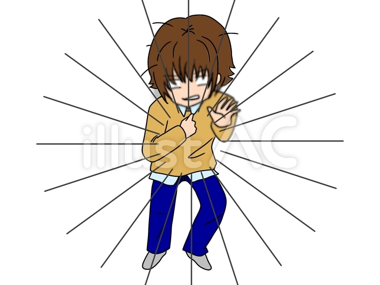 衝撃を受ける男性 衝撃,男性,全身のイラスト素材