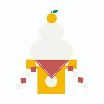 鏡餅　 正月,迎春,縁起物,年賀状,素材,パーツ,お祝い,鏡餅,もち,みかんのイラスト素材