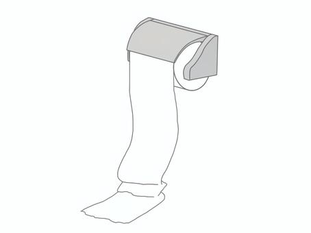 床に垂れ下がるトイレットペーパー トイレットペーパー,トイレットペーパーホルダー,トイレ,ペーパーホルダー,巻紙,ちり紙,日用品のイラスト素材