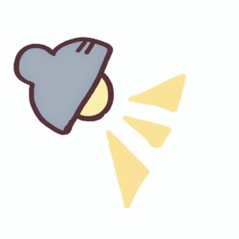 ライト ライト ライト,手描き,可愛い,ワンポイント,点滅,光刺激,シンプル,おしゃれ,説明用,白背景のイラスト素材