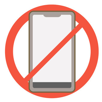 Illustration, smartphone, mobile phone, forbidden, 