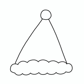 サンタ帽子 クリスマス,サンタ,帽子,モノトーン,塗り絵,可愛い,ゆるい,手描き,デコレーション,素材のイラスト素材
