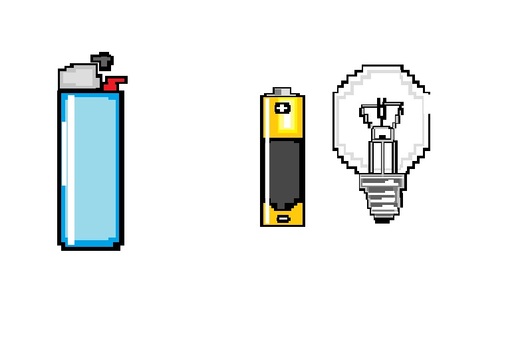 消費アイテム ドット絵,アイテム,ライター,電池,電球,消耗品,エネルギー,ゲームのイラスト素材