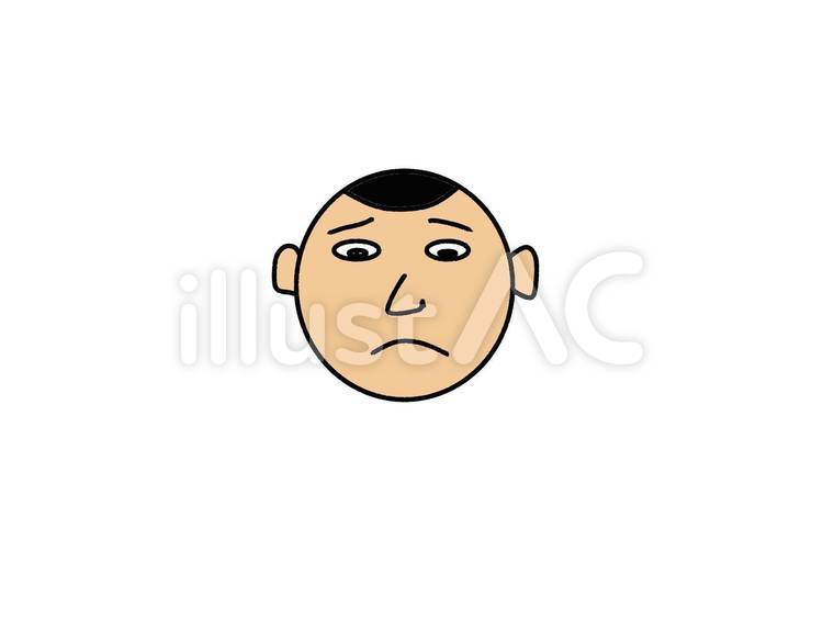 困り顔　男 人物,男,顔のイラスト素材
