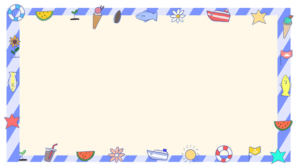 夏フレーム 夏,スイカ,アイス,船,太陽のイラスト素材