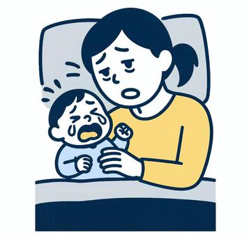子育てシリーズ 夜泣きで寝不足のママ2