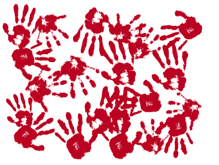 たくさんのホラーな手形 赤 たくさんのホラーな手形 赤 手形,たくさん,ホラー,重なる,赤色,手のひら,心霊,不気味,怖い,幽霊のイラスト素材