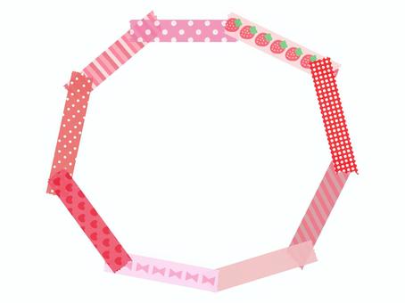 Masking tape circle frame red, masking tape, maste, frame, JPG, PNG and AI