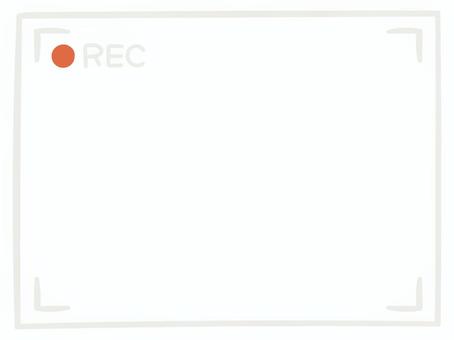 ●RECと書かれた録画のフレーム素材 rec,フレーム,背景,白,手描き,ラフ,可愛い,撮影,録画,枠のイラスト素材