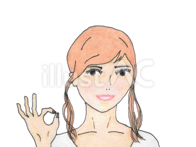 OKサインをする女性 女性,人物,綺麗のイラスト素材