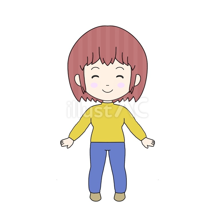 笑顔の女性A 女の子,全身,人物のイラスト素材