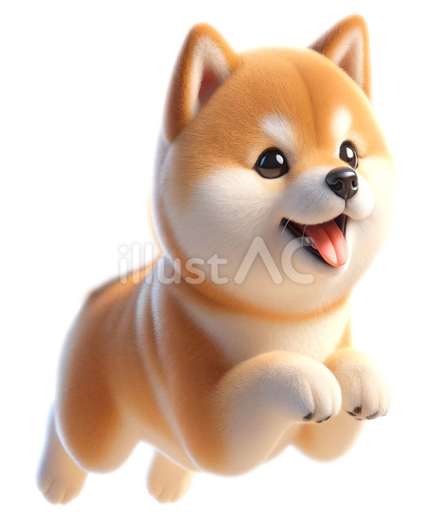 柴犬のいる暮らし７　３D編 柴犬,3d,犬のイラスト素材