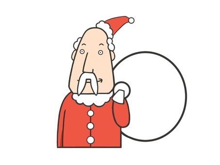 クリスマスのプレゼントとサンタクロース サンタクロース,プレゼント,赤,袋,ブーツ,クリスマス,ベルト,サンタさん,帽子,コートのイラスト素材