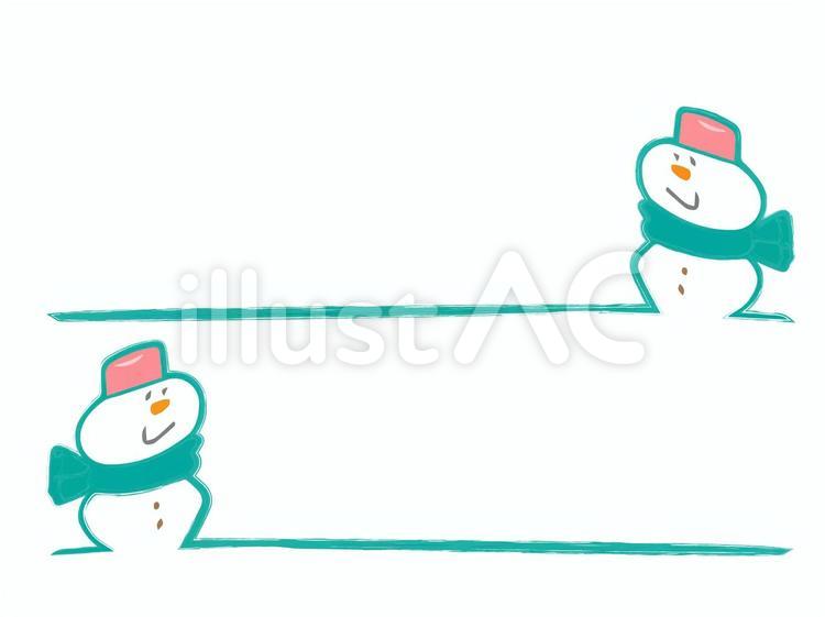 雪だるま　ライン　線　見出し　タイトル 雪だるま,ライン,線のイラスト素材