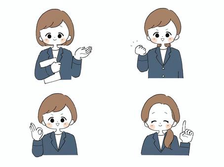 働く女性 ビジネス,女性,働く女性,オッケー,説明,挿絵,ガッツポーズ,キャリアウーマンのイラスト素材
