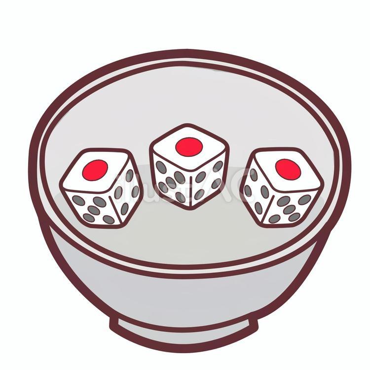 ちんちろのピンゾロイラスト　【111】 チンチロ,サイコロ,1のイラスト素材