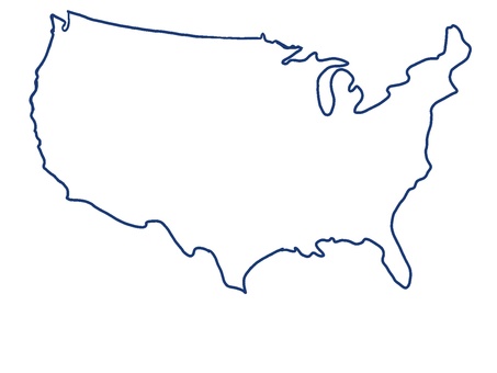 アメリカ地図線画 アメリカ地図線画 世界地図,アメリカ,手描き,社会,歴史,地理,留学,旅行,世界情勢,ニュースのイラスト素材