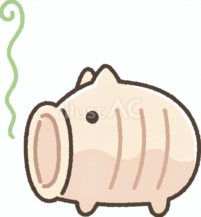 蚊とり豚のイラスト 蚊取り豚,置き物,夏のイラスト素材