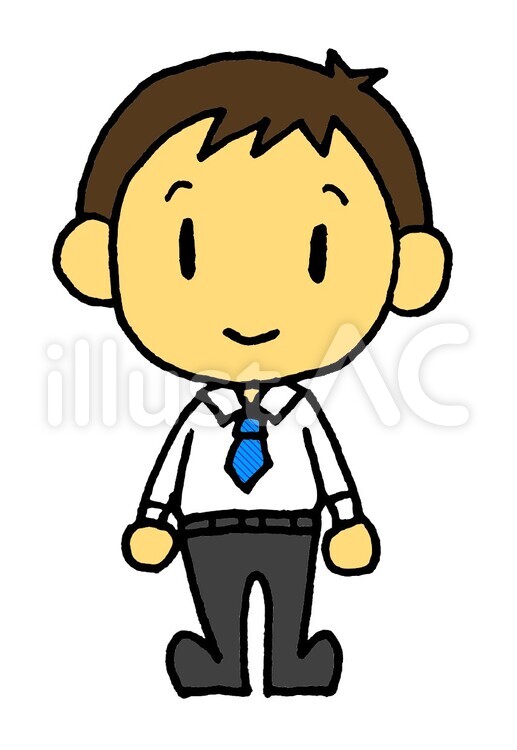 働く男性③ サラリーマン,男性,直立のイラスト素材