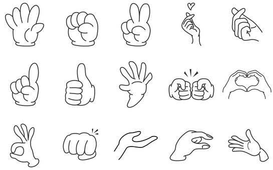 ハンドサイン セット ハンドサイン,指,手,手の形,グー,チョキ,パー,手のひら,拳,ピースのイラスト素材