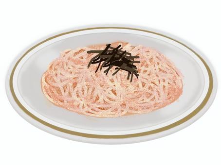 たらこスパゲティ(2) たらこ,パスタ,スパゲティ,麺類,料理,食べ物,イタリア,フリー素材,無料,イラストのイラスト素材