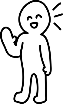 棒人間　挨拶する人 挨拶,こんにちは,おはよう,笑顔,元気,表情,交流,コミュニケーション,かわいい,人のイラスト素材
