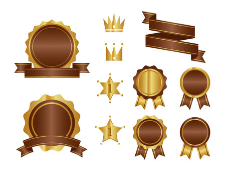 プレミアム・アワード・フレーム12 フレーム,アワード,メダル,あしらい,見出し,小見出し,広告,チラシ,バナー,テンプレートのイラスト素材