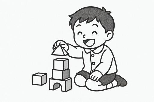 積み木で遊ぶ子ども