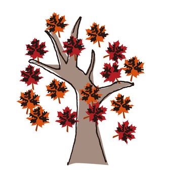 サトウカエデの木 サトウカエデ,木,植物,紅葉,赤,オレンジ色,秋,紅葉狩り,ナチュラル,カナダのイラスト素材