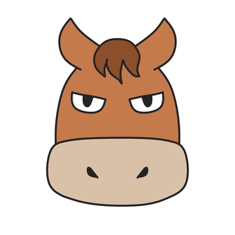 来年は自分が主役とドヤ顔の馬 馬,うま,年賀状素材,ドヤ顔,年賀状,午年,干支,午,素材,マークのイラスト素材