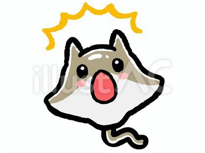 驚くエイの落書き風イラスト素材