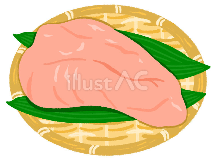 ざるの上に乗った鶏むね肉 鶏肉,胸肉,ざるのイラスト素材