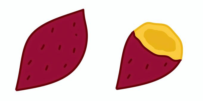 さつまいも かわいい,シンプル,アイコン,ゆるい,さつまいも,焼き芋,紅芋,野菜,芋,秋のイラスト素材