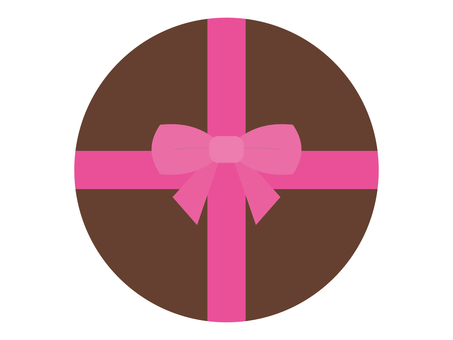 Round present (brown), present, round, ribbon, JPG, PNG and AI